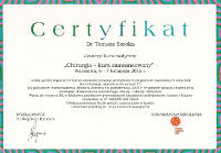 doktor Tomasz Seroka ukończył kurs medyczny Chirurgia - kurs zaawansowany