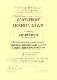 Ochrona radiologiczna pacjentów dla lekarzy dentystów wykonujących medyczne procedury radiologiczne.
