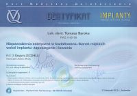 Tomasz Seroka zdobył certyfikat: Niepowodzenia estetyczne w kształtowaniu tkanek miękkich wokół implantu: zapobieganie i leczenie