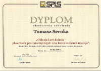 Dyplom ukończenia szkolenia dla Tomasza Seroka: Okluzja i artykulacja - planowanie prac protetycznych oraz leczenia zachowawczego.